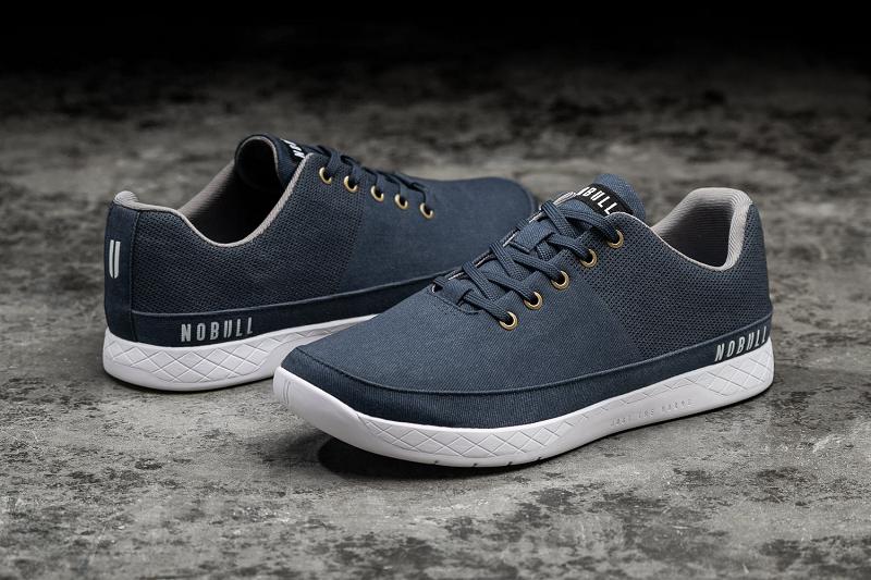 Nobull Denim Canvas Women's Trainers Dark / Blue | USA E1867B